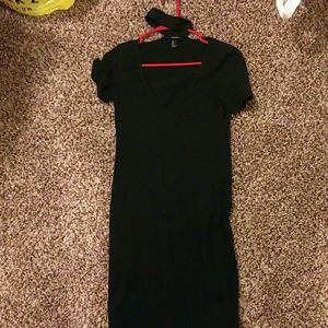 Black Body Con With Attached Choker